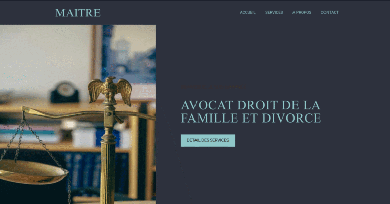 Illustration d'un site WordPress fait par Les sites de Cécilia dans le thème des avocats